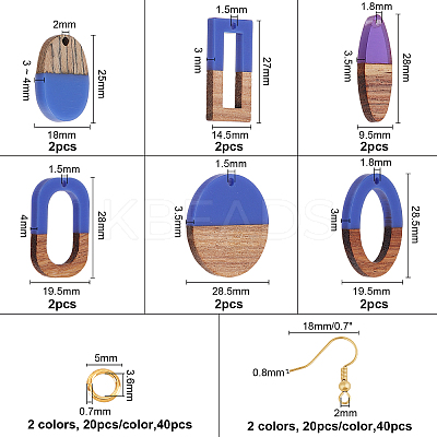 DIY Dangle Earring Making Kits RESI-OC0001-12-1