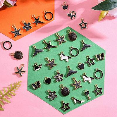 140Pcs 14 Styles Alloy Pendants ENAM-SZ0001-91-1
