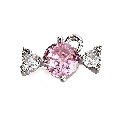Brass Pave Cubic Zirconia Charms KK-C096-02P-1