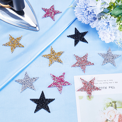 10Pcs 5 Colors Star Hotfix Rhinestone DIY-GF0009-02-1
