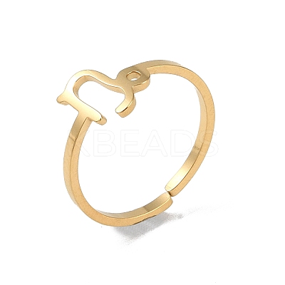 12Pcs 304 Stainless Steel Adjustable Finger Ring RJEW-L115-01G-M-1