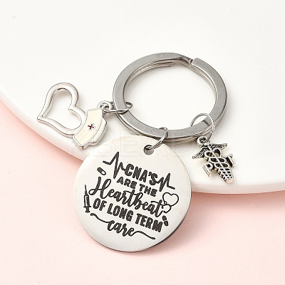 304 Stainless Steel & Alloy Keychain KEYC-YW00096-02-1