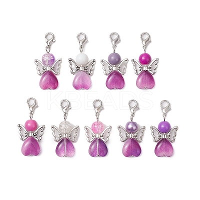 20Pcs Angel Glass Pendant Decorations HJEW-JM02640-S-1