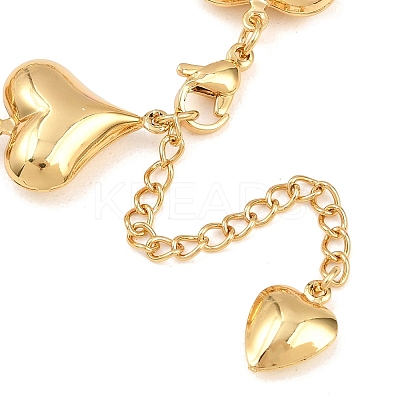 304 Stainless Steel Heart Link Chain Bracelets for Valentine's Day Gift BJEW-D359-17A-G-1