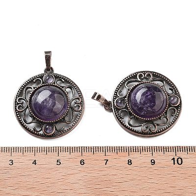 Natural Amethyst Pendants G-Q158-03A-R02-1
