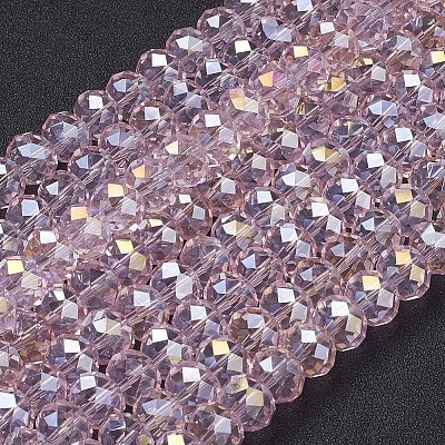 Electroplate Glass Beads Strands GR10MMY-59AB-1
