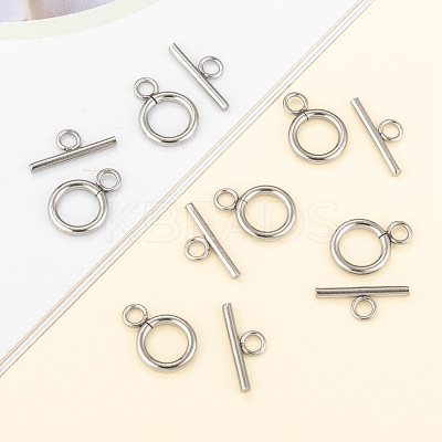 Tarnish Resistant 304 Stainless Steel Toggle Clasps STAS-F114-04P-B-1