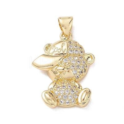Brass Micro Pave Cubic Zirconia Pendants KK-M240-13G-1