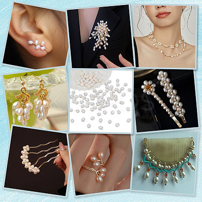 2 Strands Natural Cultured Freshwater Pearl Beads Strands PEAR-NB0002-55-1