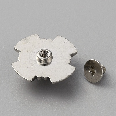 Zinc Alloy & Resin Coin Screw Rivets FIND-WH0110-630P-01-1