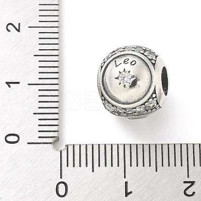 Brass Clear Cubic Zirconia European Beads LS-FIND-M049-01AS-10-1