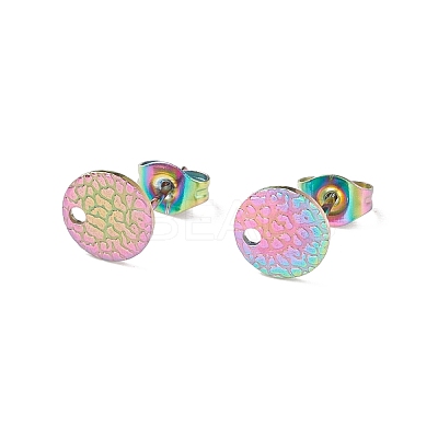 Ion Plating(IP)  304 Stainless Steel Ear Stud Findings STAS-O119-15B-M-1