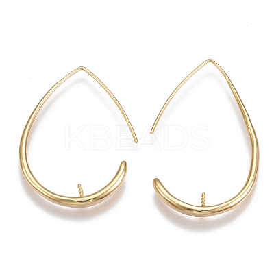 Brass Earring Hooks KK-T038-207G-1