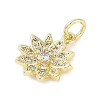 Rack Plating Brass Micro Pave Cubic Zirconia Pendants KK-H509-23G-02-1