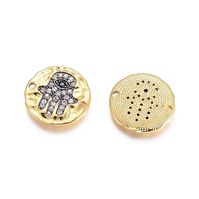 Brass Micro Pave Cubic Zirconia Links Connectors ZIRC-G161-34-1