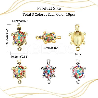 30Pcs 3 Colors Alloy Connector Charms RB-NB0001-22-1