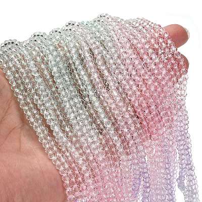 Transparent Painted Glass Beads Strands X1-DGLA-A034-T4mm-A23-1