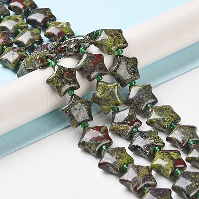Natural Dragon Blood Jasper Beads Strands G-NH0005-011B-1