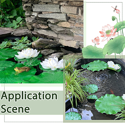 Artificial EVA Foam Lotus Leaf & Flower AJEW-SP0003-26B-1