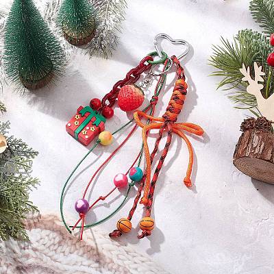 Christmas Polyester & Spandex Cord Ropes Pendant Decorations HJEW-JM03854-1