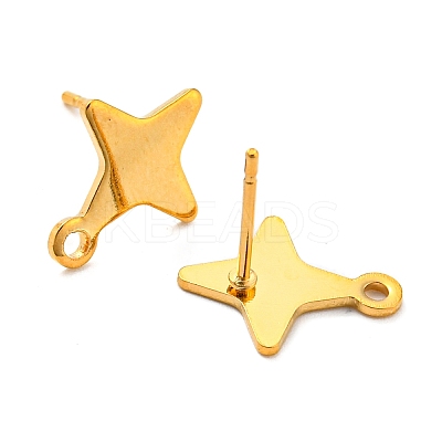Star Shape 201 Stainless Steel Stud Earrings Findings LS-STAS-Q251-02G-1