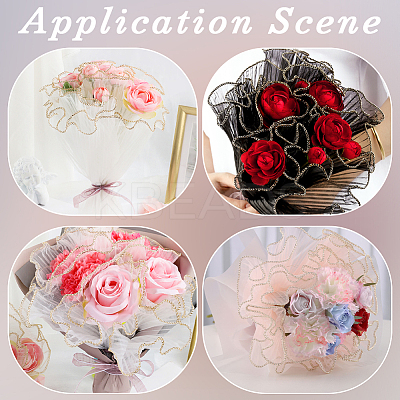 Wrinkled Wavy Gauze Yarn Flower Bouquets Wrapping Packaging DIY-CY0001-78A-1