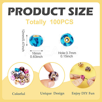 100Pcs Flocking Rondelle Beads FIND-TA0006-80-1