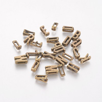Tibetan Style Antique Bronze Plated Alloy Letter Slide Charms PALLOY-WH0065-43AB-NF-1