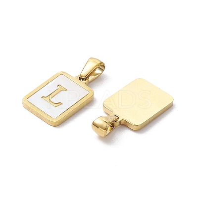 Ion Plating(IP) 304 Stainless Steel Pave Shell Pendants X-STAS-G327-01G-L-1