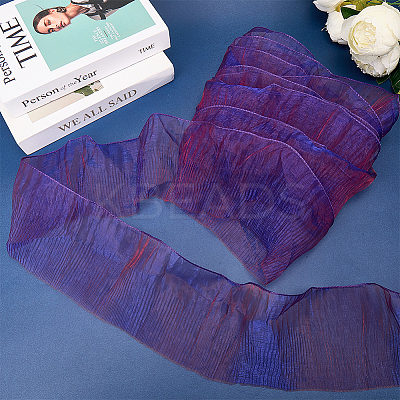 10 Yards Lucency Polyester Pleated Lace Trim OCOR-GF0004-74I-1