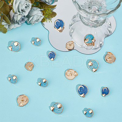 20Pcs 4 Styles 1-Hole Zinc Alloy Shank Buttons BUTT-OC0001-63-1