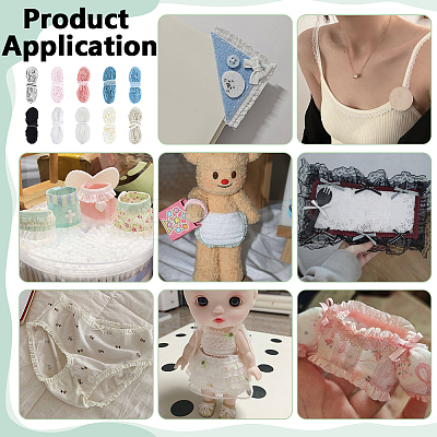 10 Colors Polyester Elastic Stretch Lace Trim OCOR-PH0008-01-1