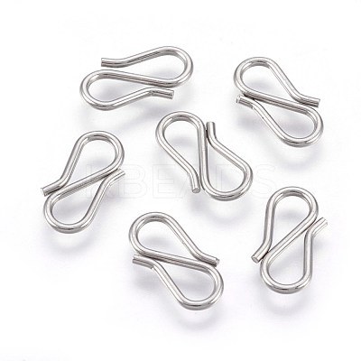 Tarnish Resistant 304 Stainless Steel S-Hook Clasps STAS-O118-67P-1