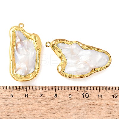 Electroplate Natural Baroque Pearl Keshi Pearl Big Pendants PEAR-F010-02G-01-1