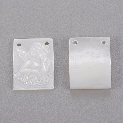 Natural White Shell Mother of Pearl Shell Pendants SHEL-K004-05-1