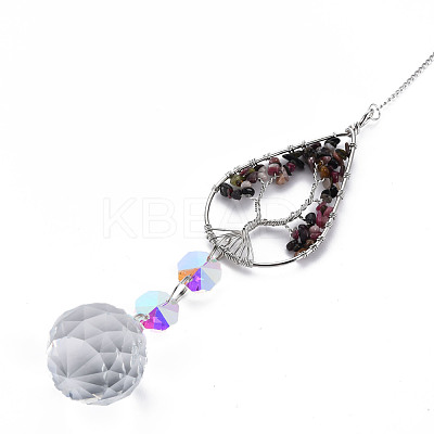Natural Tourmaline Big Pendants G-N333-010I-1