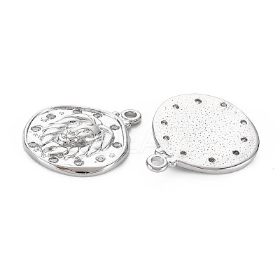 Brass Micro Pave Clear Cubic Zirconia Pendants KK-S356-766B-1