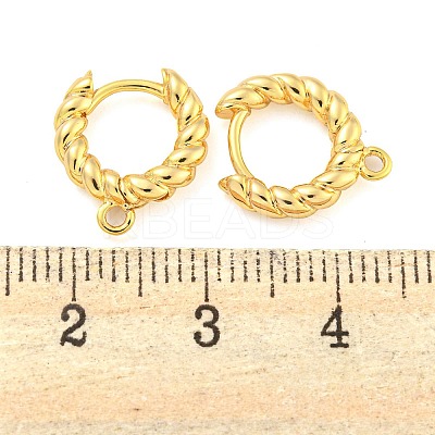 Brass Hoop Earring Findings with Latch Back Closure KK-M286-20G-1