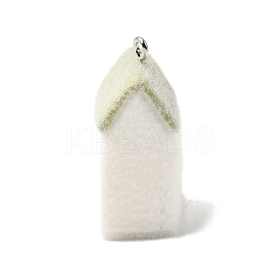 Flocky Opaque Resin Pendants RESI-F062-02F-1