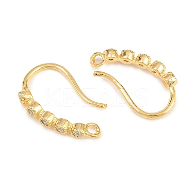 Brass Rhinestone Earring Hooks KK-C261-01A-G-1