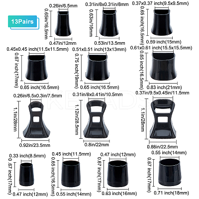 13 Pairs 13 Style PVC High Heel Stoppers Protector AJEW-GF0005-22B-1