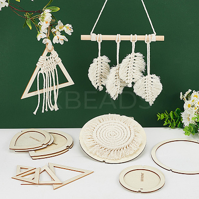 1 Set Wood Macrame Leaf/Flower Cutting Template DIY-BC0009-99-1