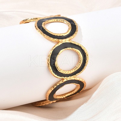 304 Stainless Steel Enamel Cuff Bangles for Women SA-CBAFD7D-03G-1