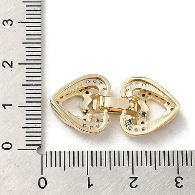 Brass Micro Pave Cubic Zirconia Fold Over Clasps KK-H455-53G-02-1