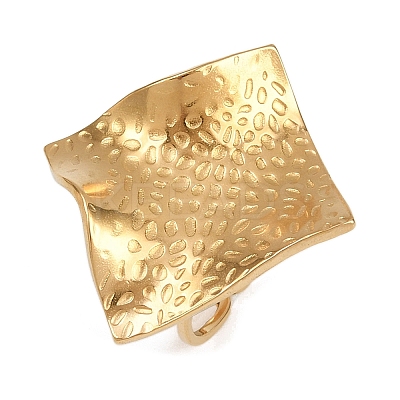 Adjustable 304 Stainless Steel Cuff Rings for Women RJEW-B135-06G-1