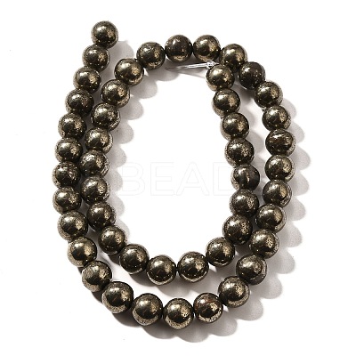 Natural Pyrite Beads Strands G-H059-A01-02-1
