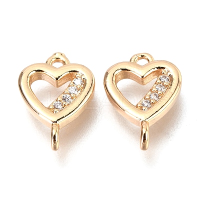 Brass Micro Pave Clear Cubic Zirconia Links Connectors ZIRC-H116-04G-1