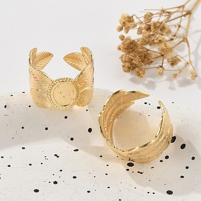 Brass Cuff Rings for Women RJEW-B119-10G-1