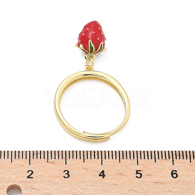 Brass with Enamel Finger Rings RJEW-Q019-02B-G-1