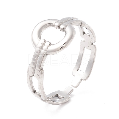 Non-Tarnish 304 Stainless Steel Cuff Ring RJEW-F121-05P-1